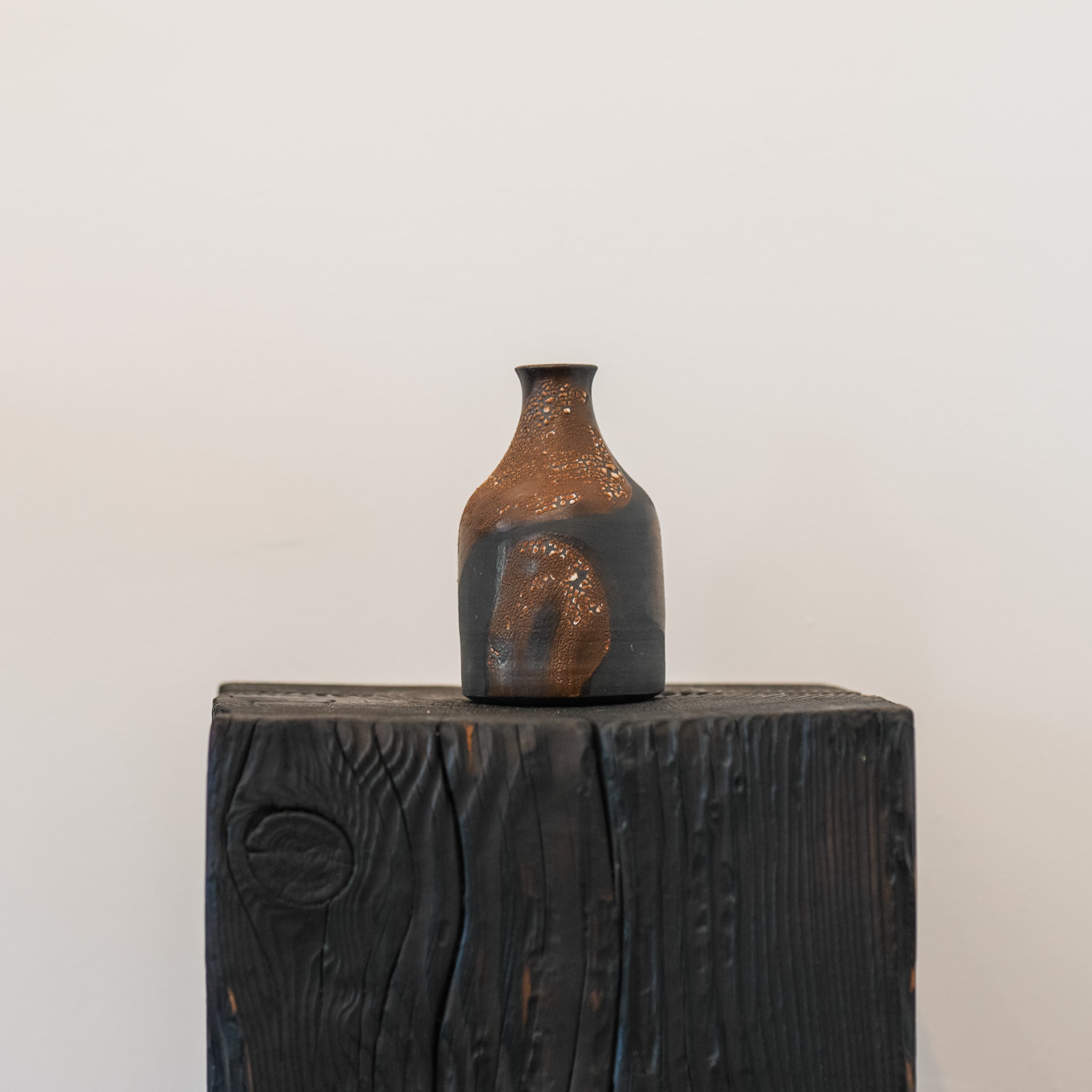 Black + Copper Ceramic Vase