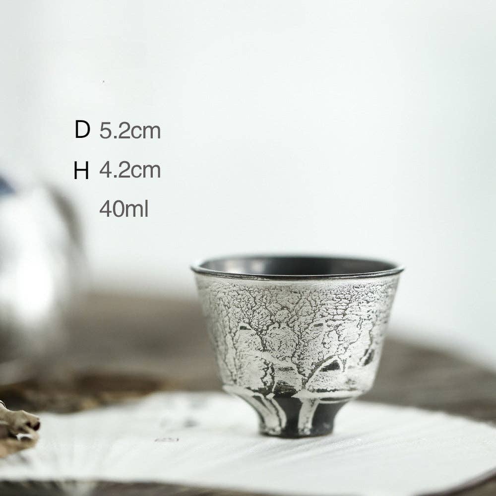 Ceramic Forst Silver Teacups - Set of 2