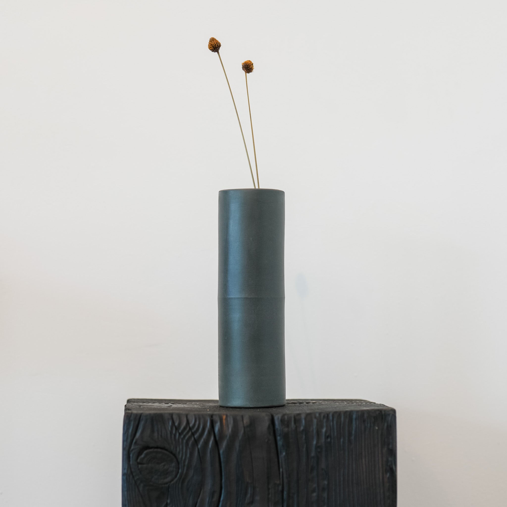 Black Ceramic Long Flower Vase