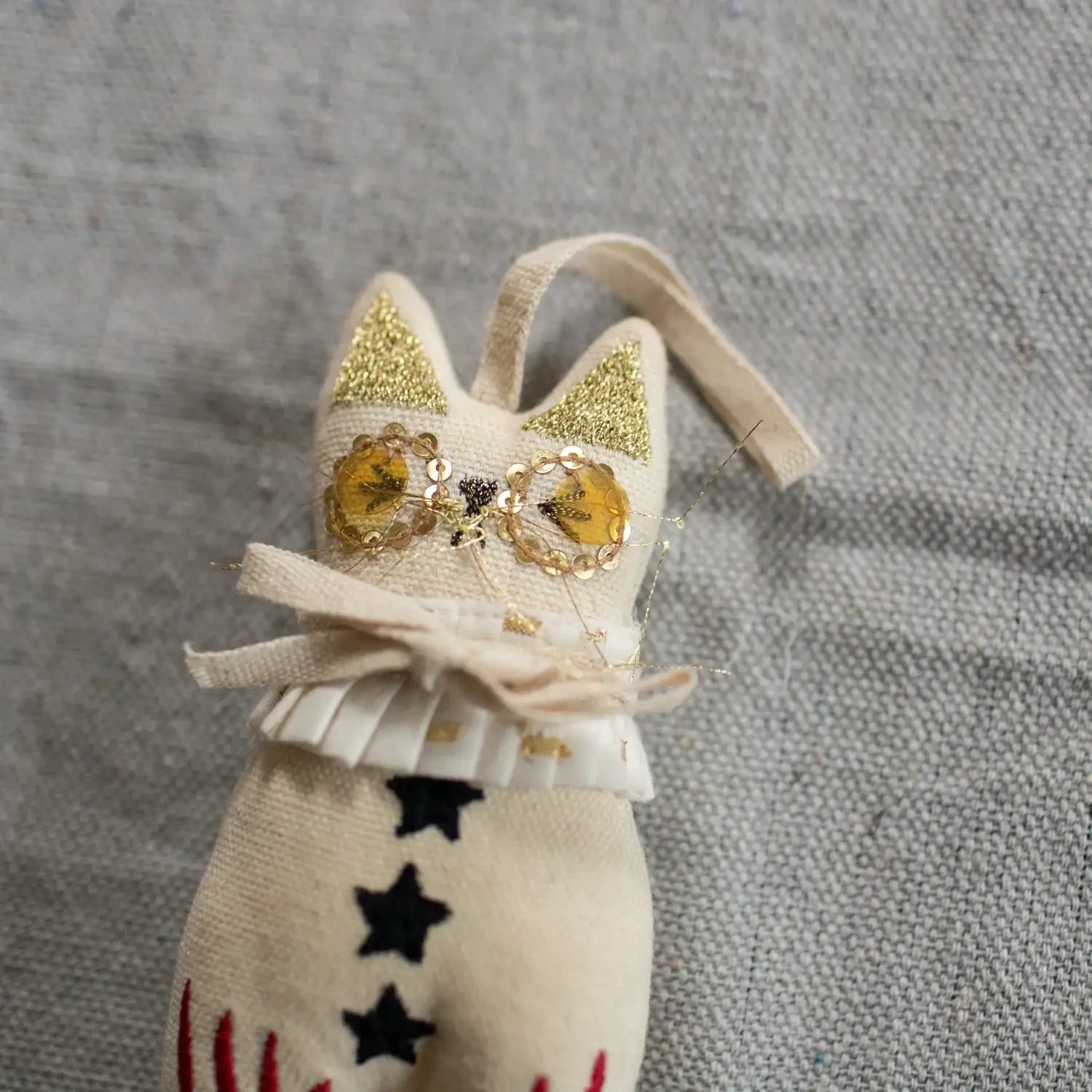 Rocket Cat Cotton Ornament
