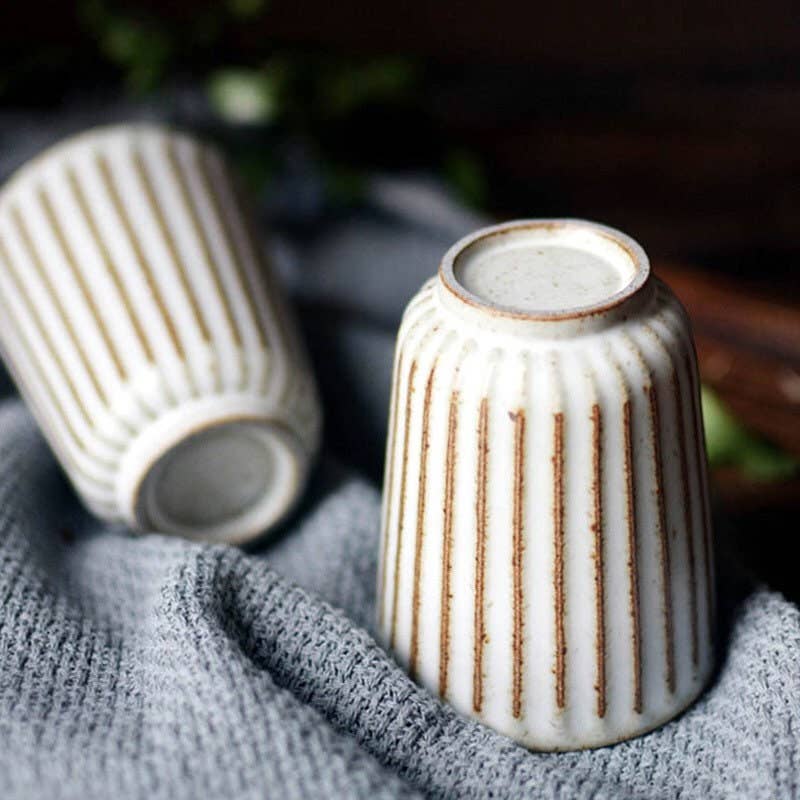 Fluted Ceramic Teacup