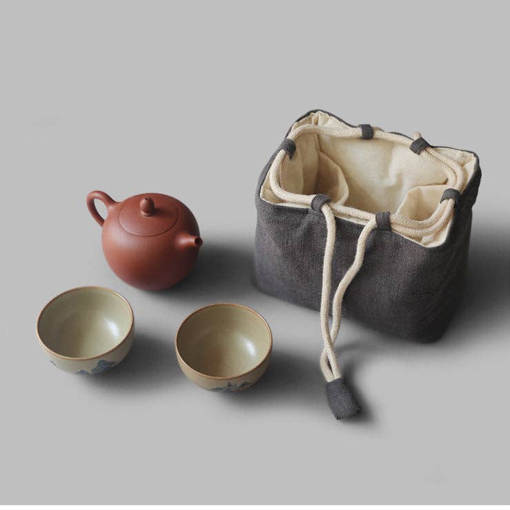 Cotton Teaware Storage Travel Bag