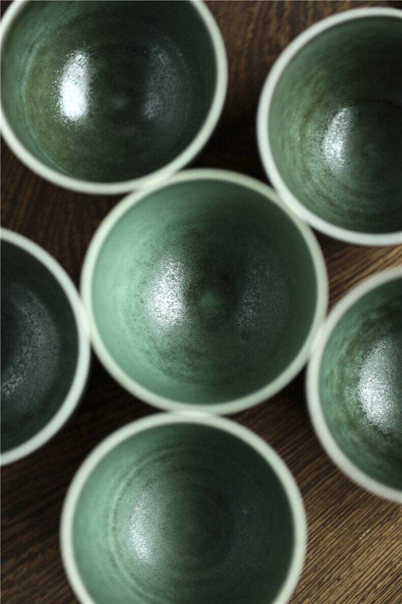 Seafoam Footed Tea Cup