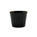 Ribbed Black Yunomi - Japanese Teacup