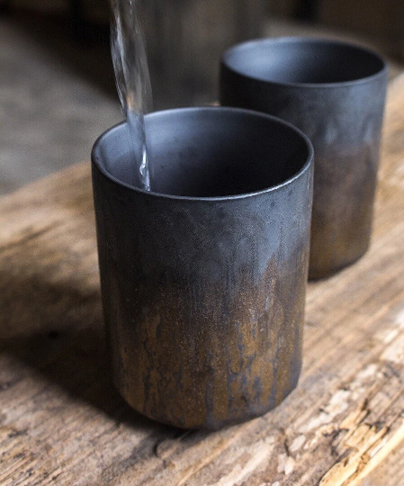 Golden Glaze Stoneware Teacup