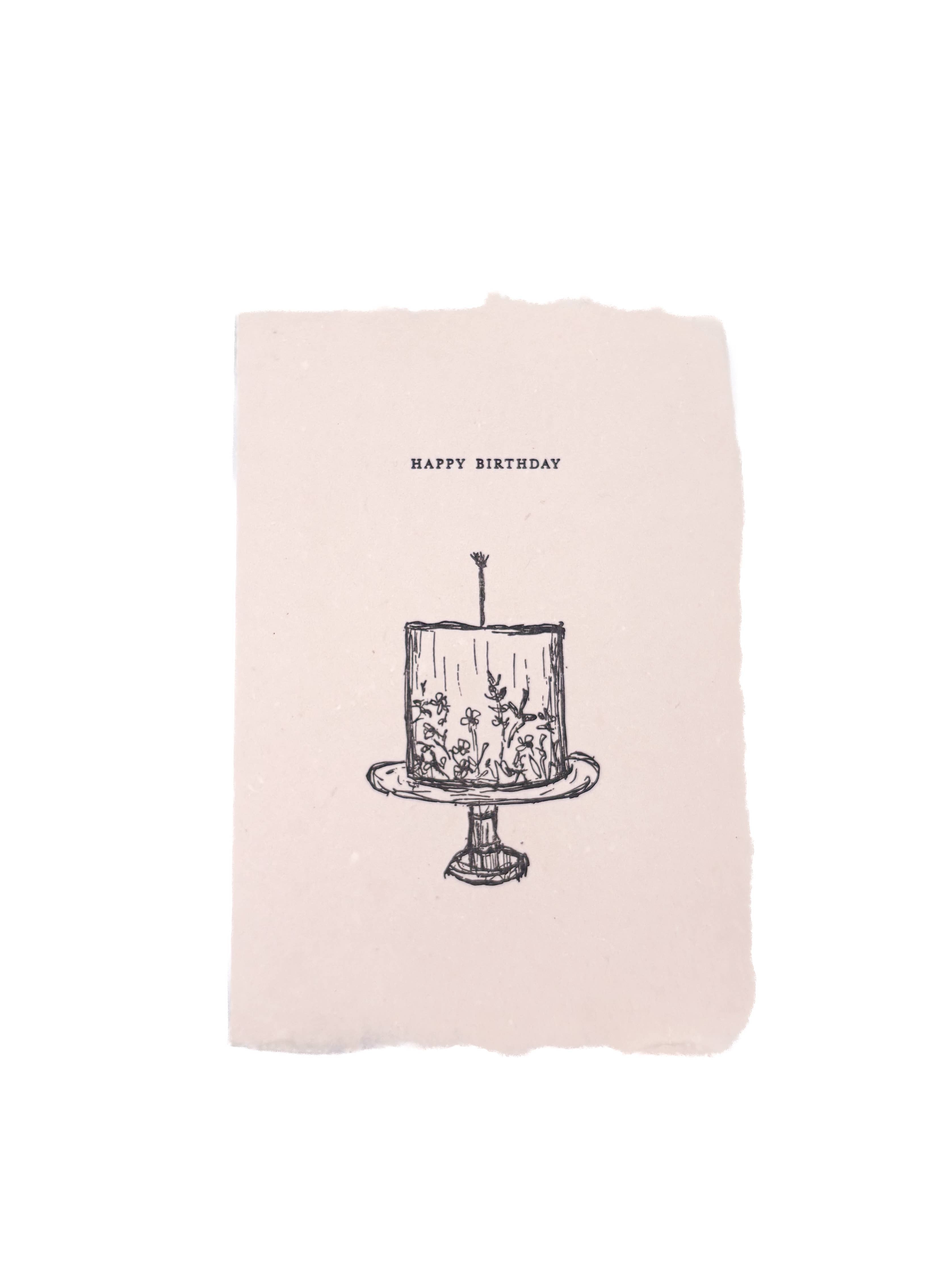 Happy Birthday Cake Cards, Set of Four