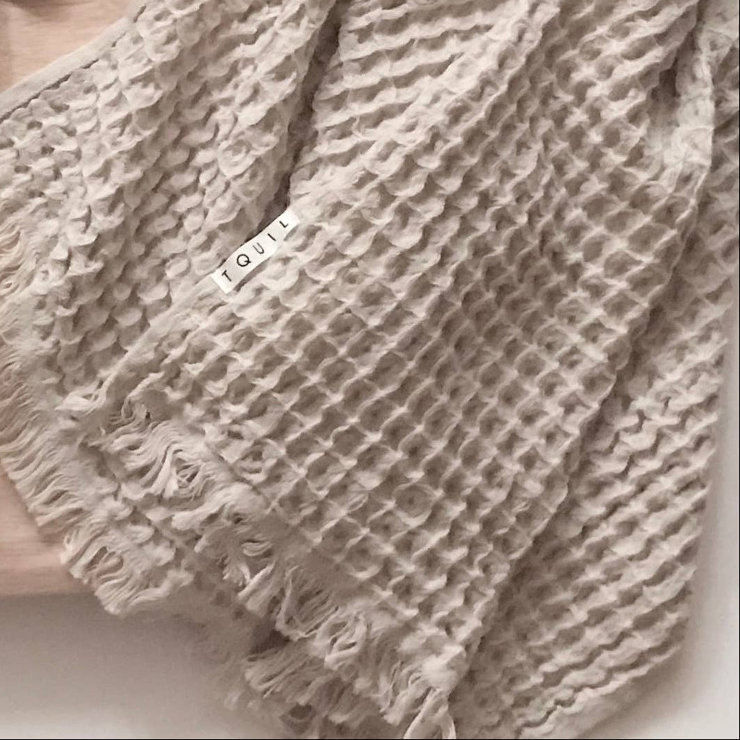 Waffle Cotton Hand Towel - Sand