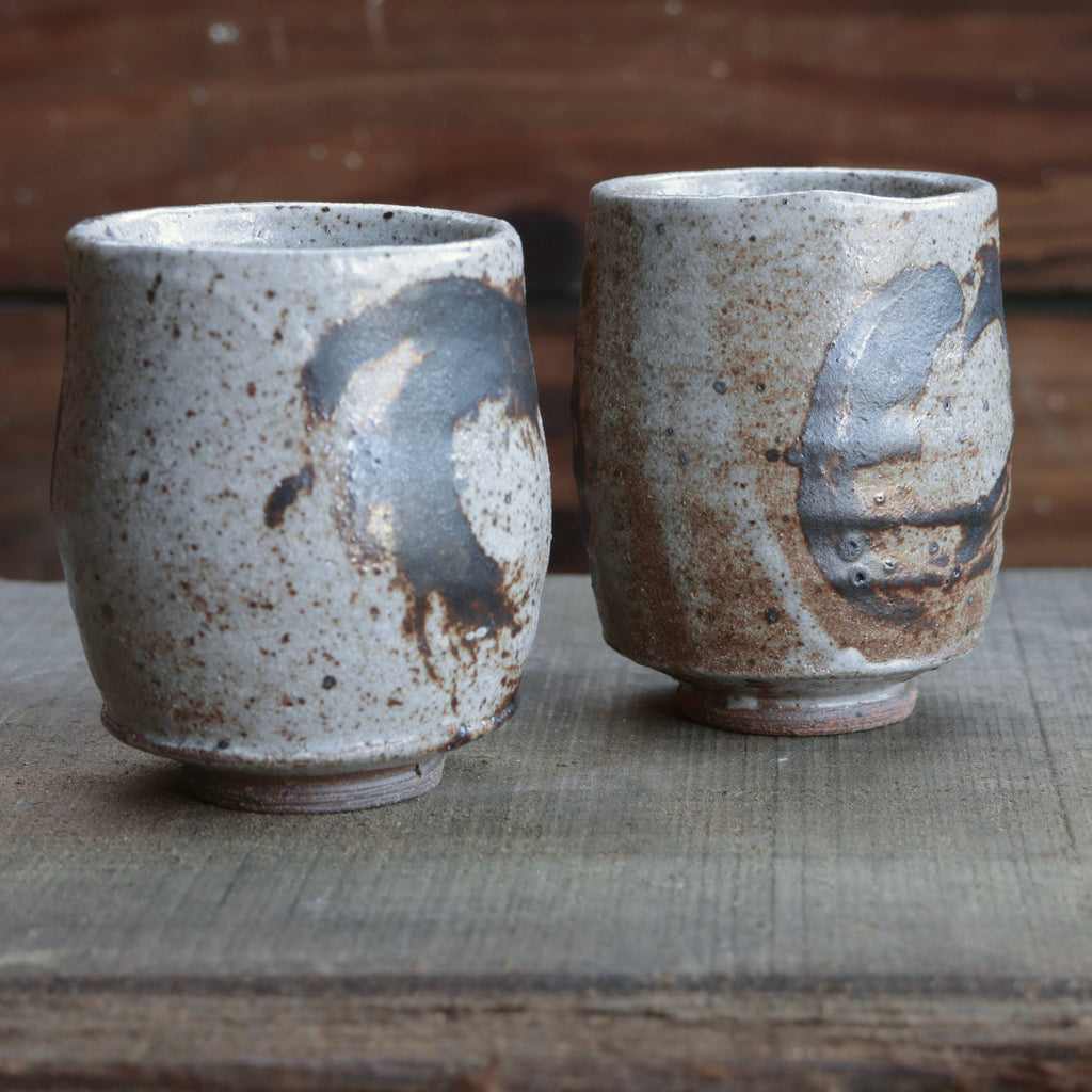 Wild Clay Yunomi with Iron Decoration