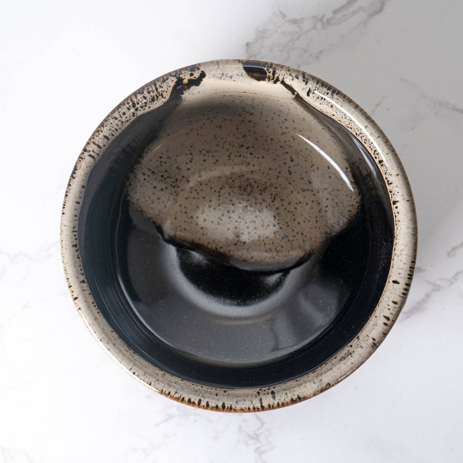 Faceted Drip Glaze Matcha Bowl