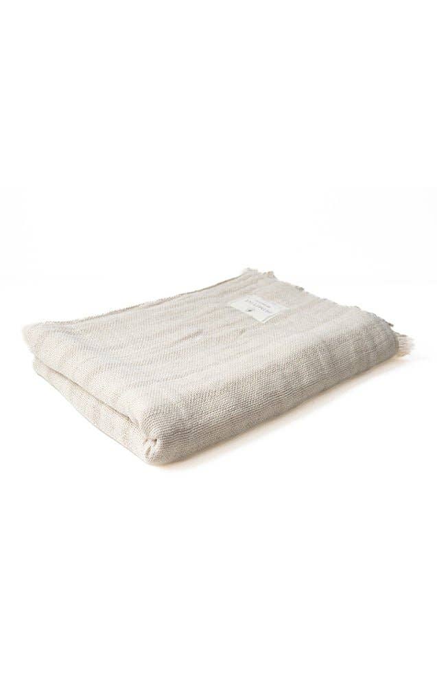Carilla Linen & Cotton Plaid Throw Blanket W01