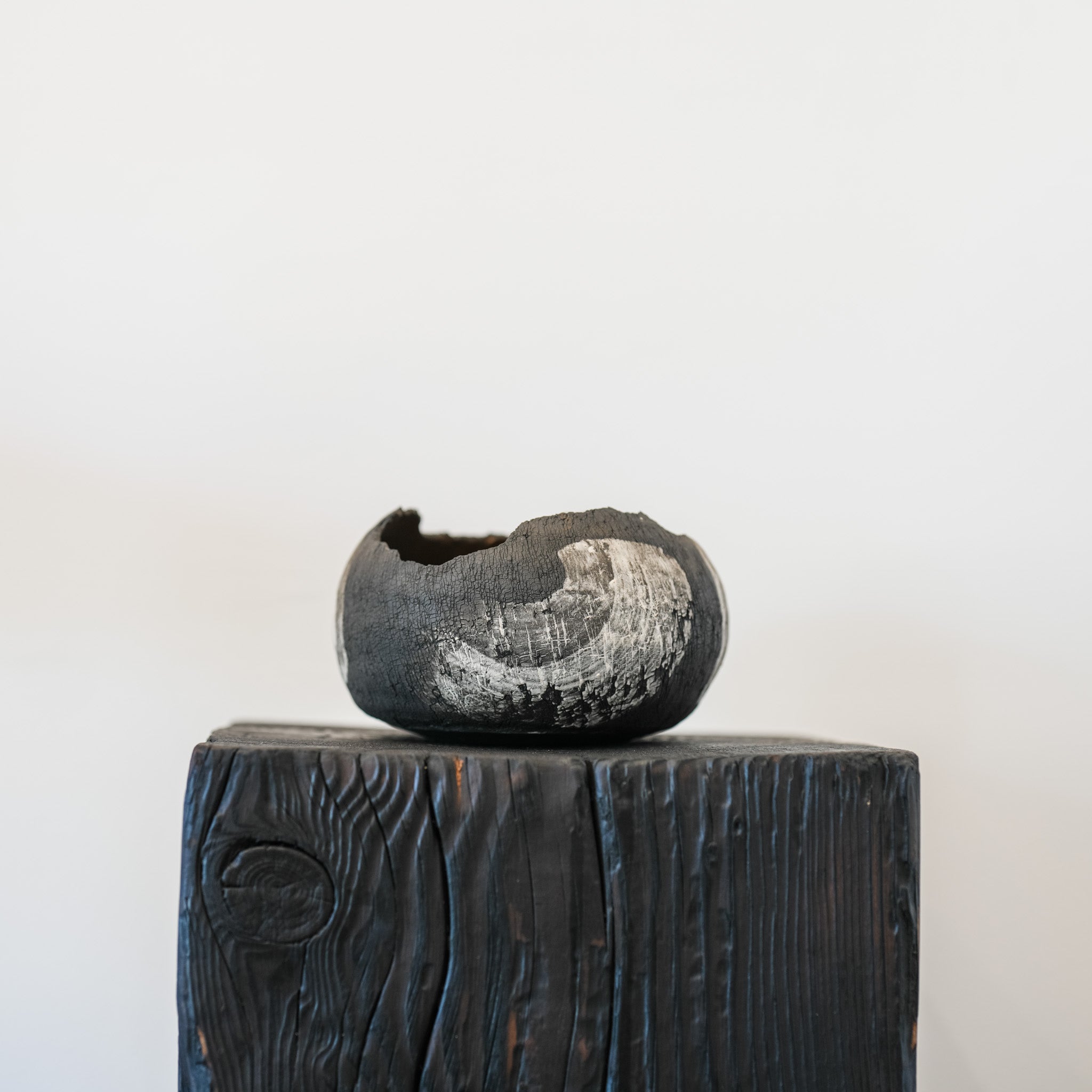 Onyx + Ivory Painted Ikebana Vessel