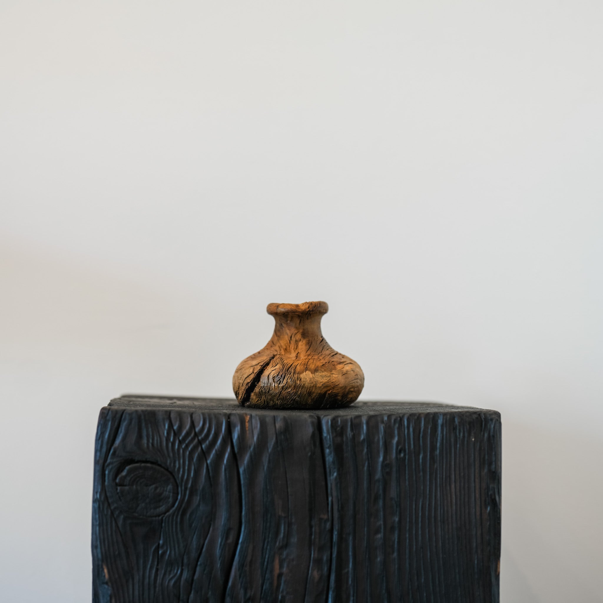 Carved Wooden Candleholder