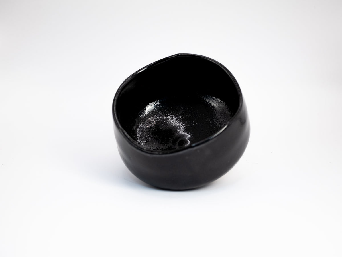 Black Ink Mino-yaki Chawan - Matcha Bowl