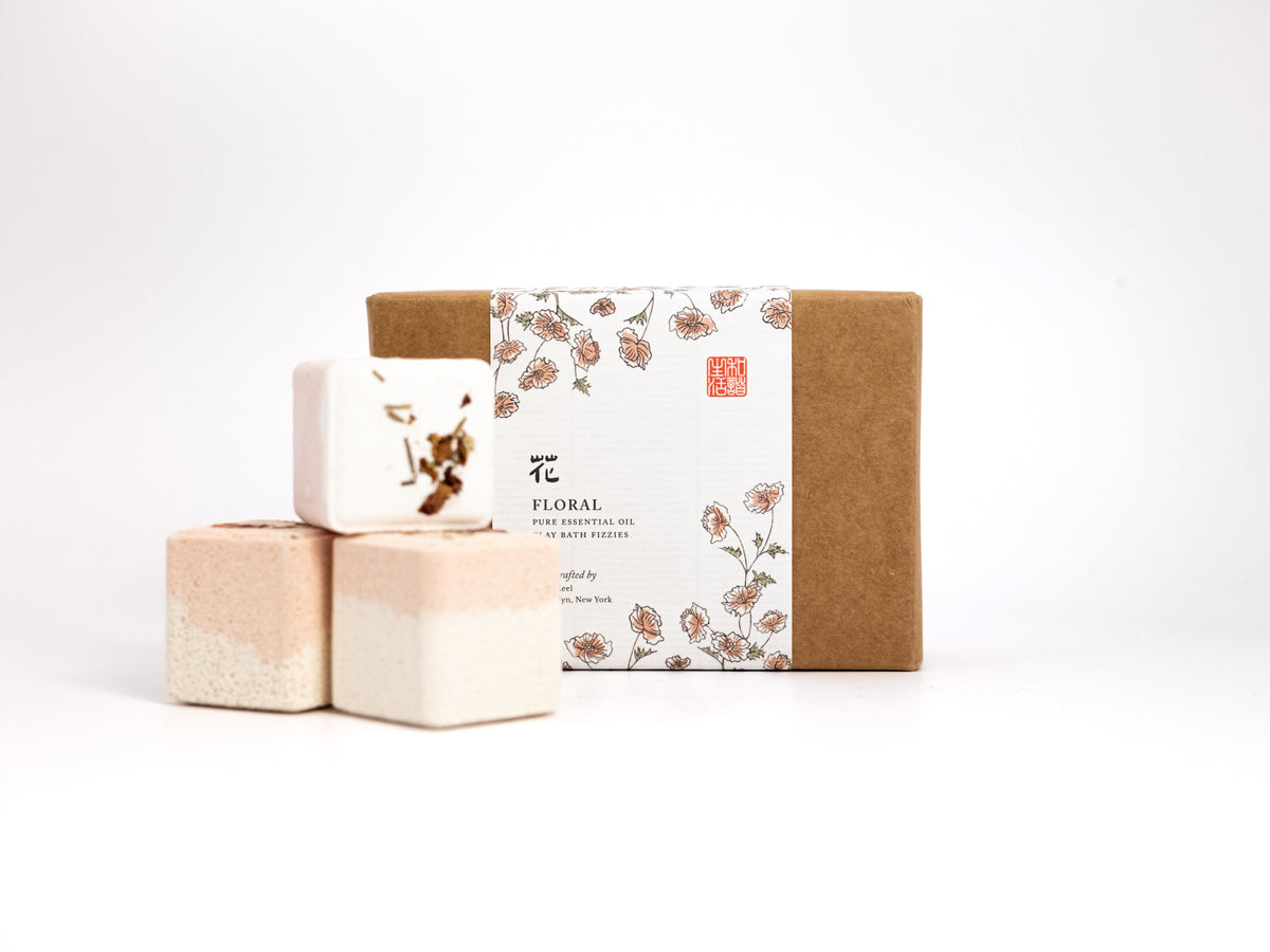 Floral Essential Oil Shower Steamers + Bath Fizz Set