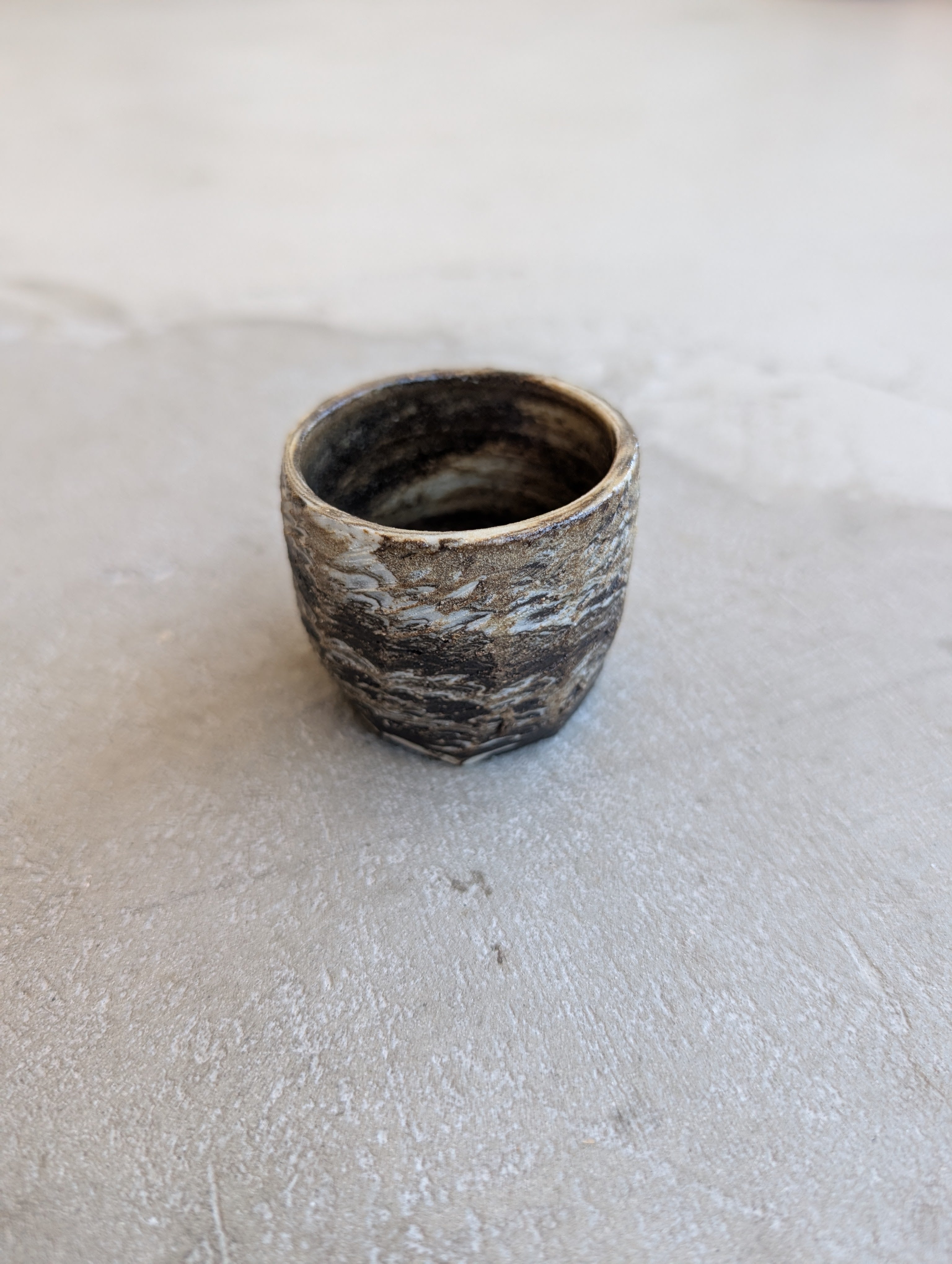 Twisted clay sake cup x Bui Dat Studio