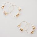 Flower Hoop Earrings - Gold