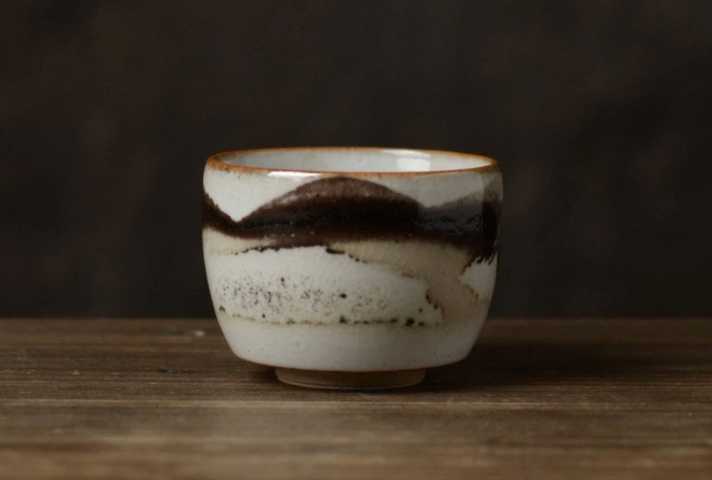 Hand-painted Black Ink Teacup