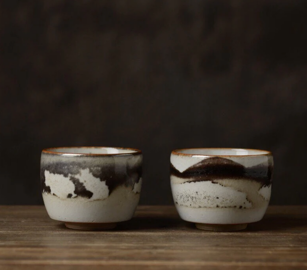Hand-painted Black Ink Teacup