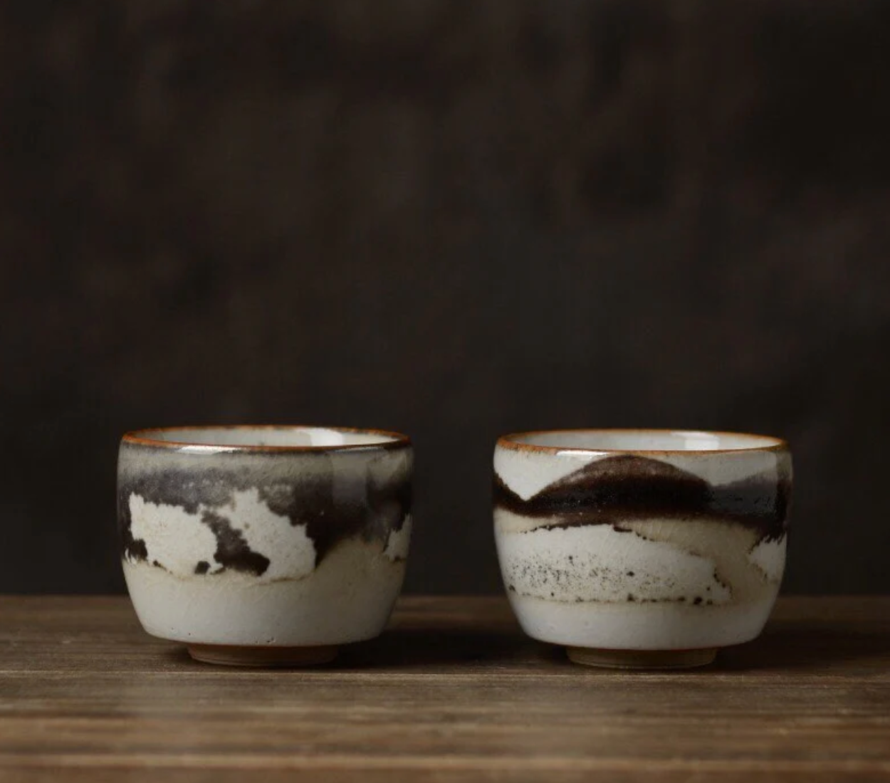 Hand-painted Black Ink Teacup