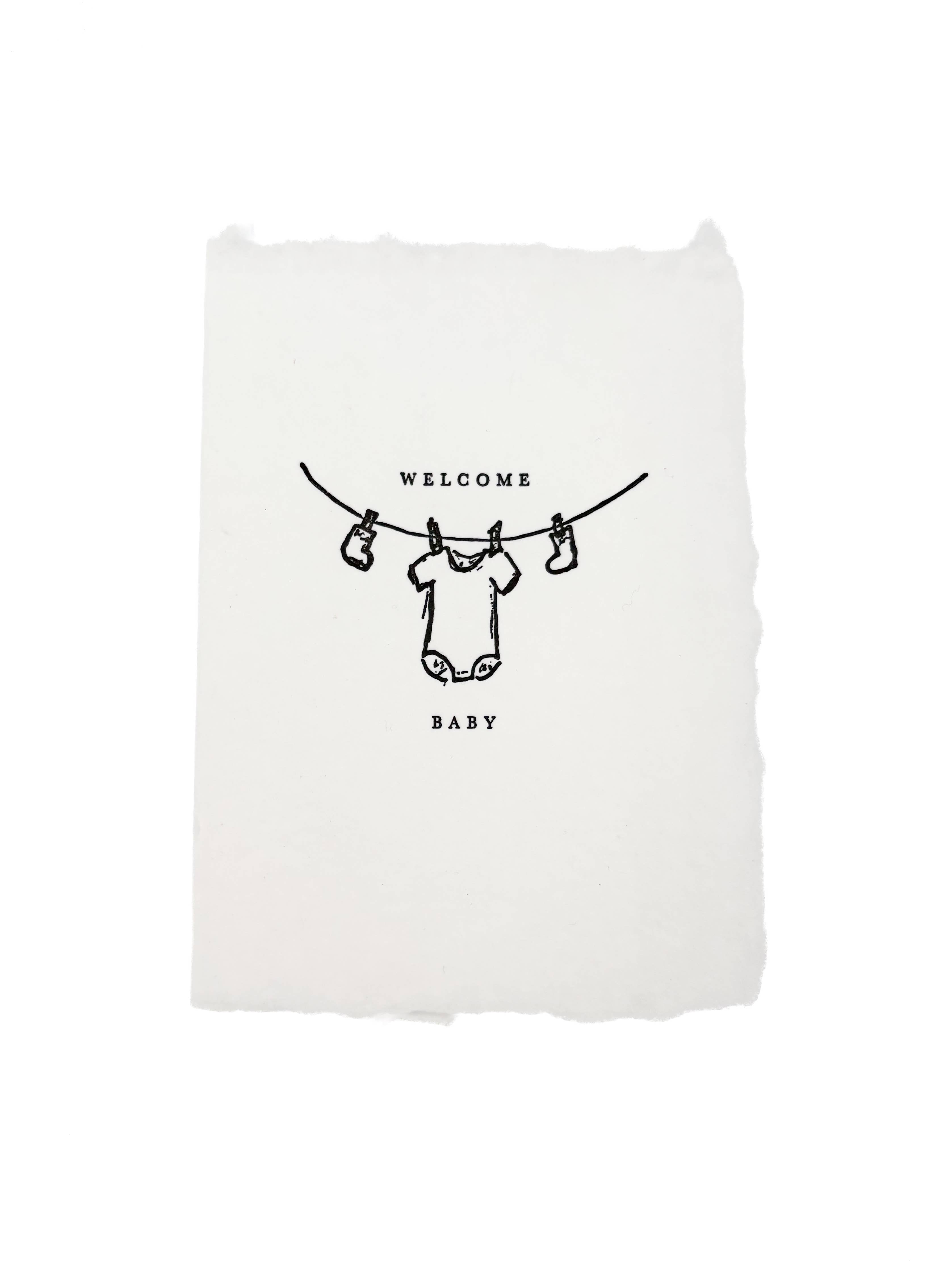 Welcome Baby Clothesline Card