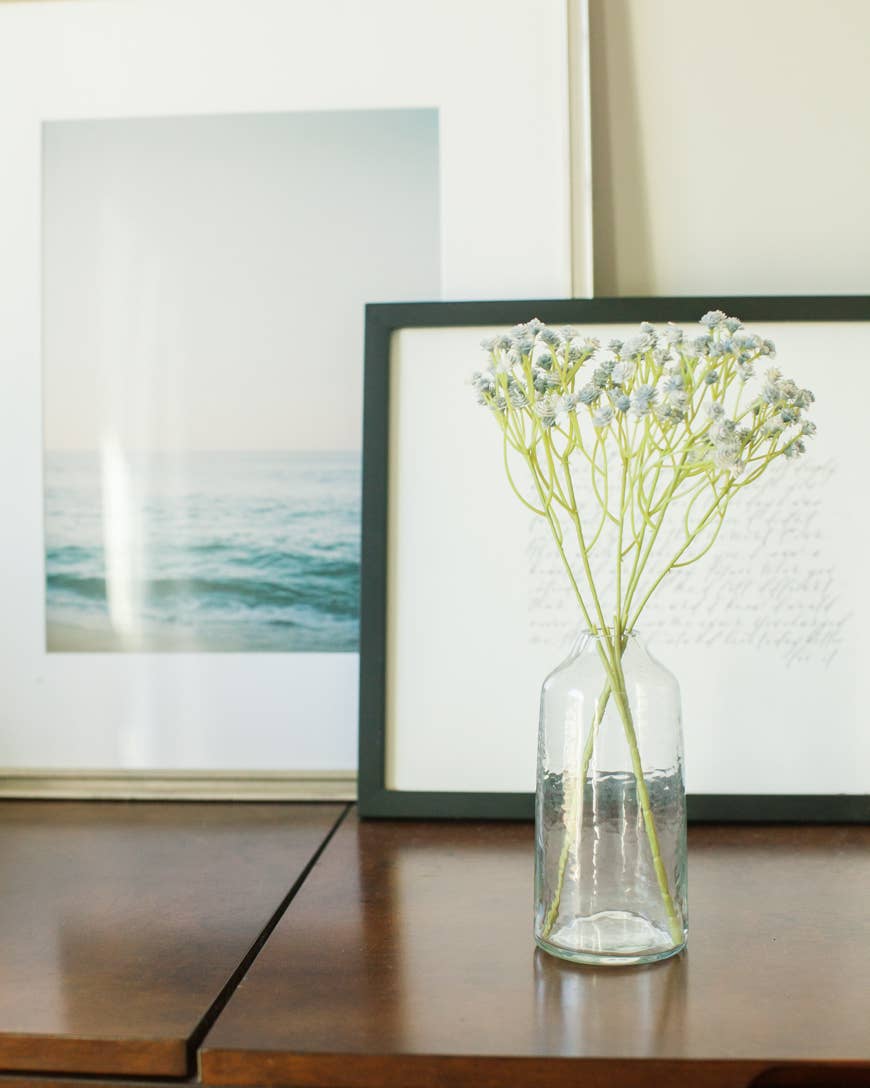 Handblown Hammered Bud Vase