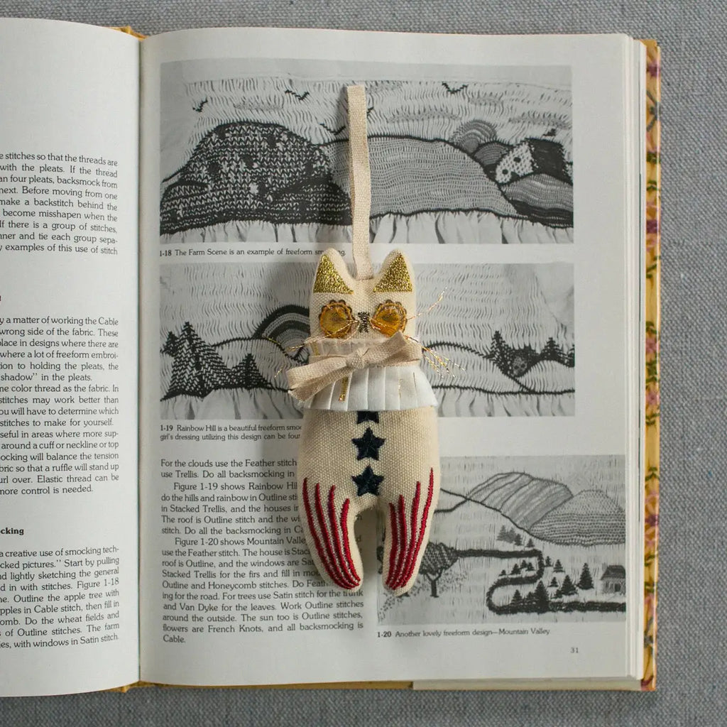 Rocket Cat Cotton Ornament