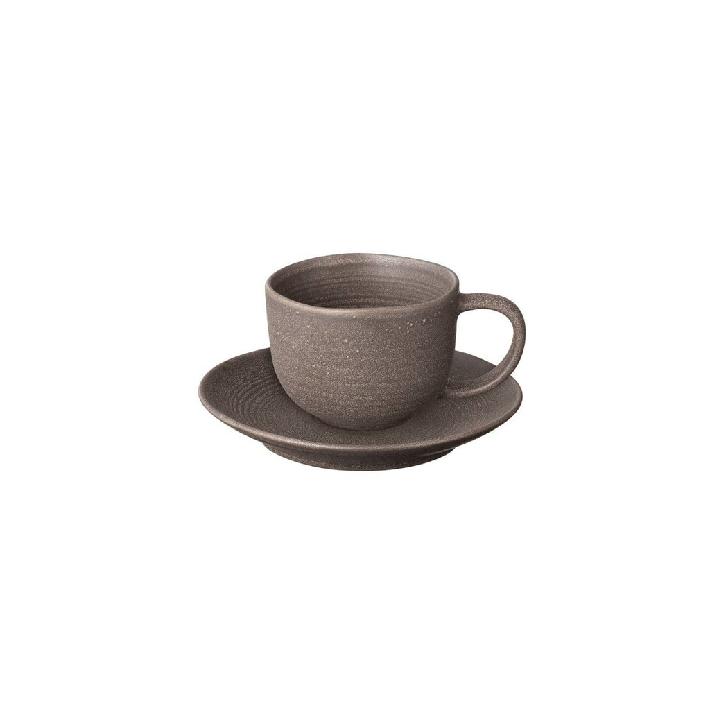 KUMI Stoneware Coffee Cups with Saucers
