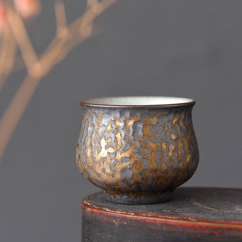 Ceramic Gilded Hammer Tea Cup