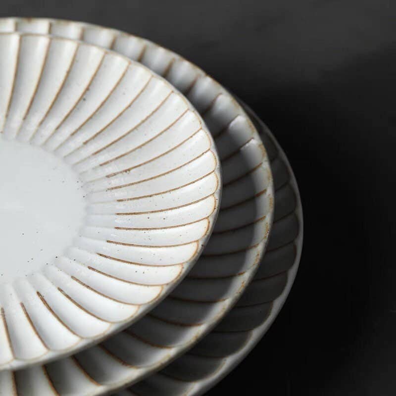 Handmade Fluted Ceramic Plates