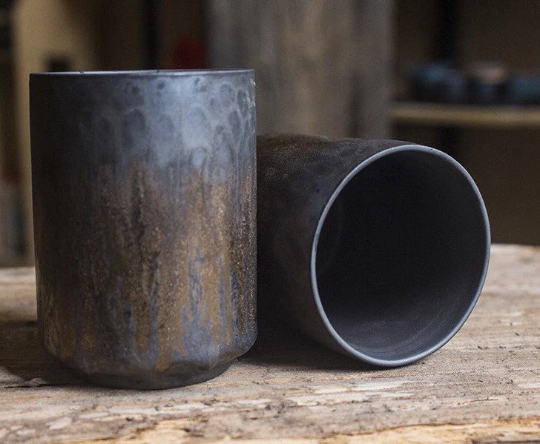 Golden Glaze Stoneware Teacup