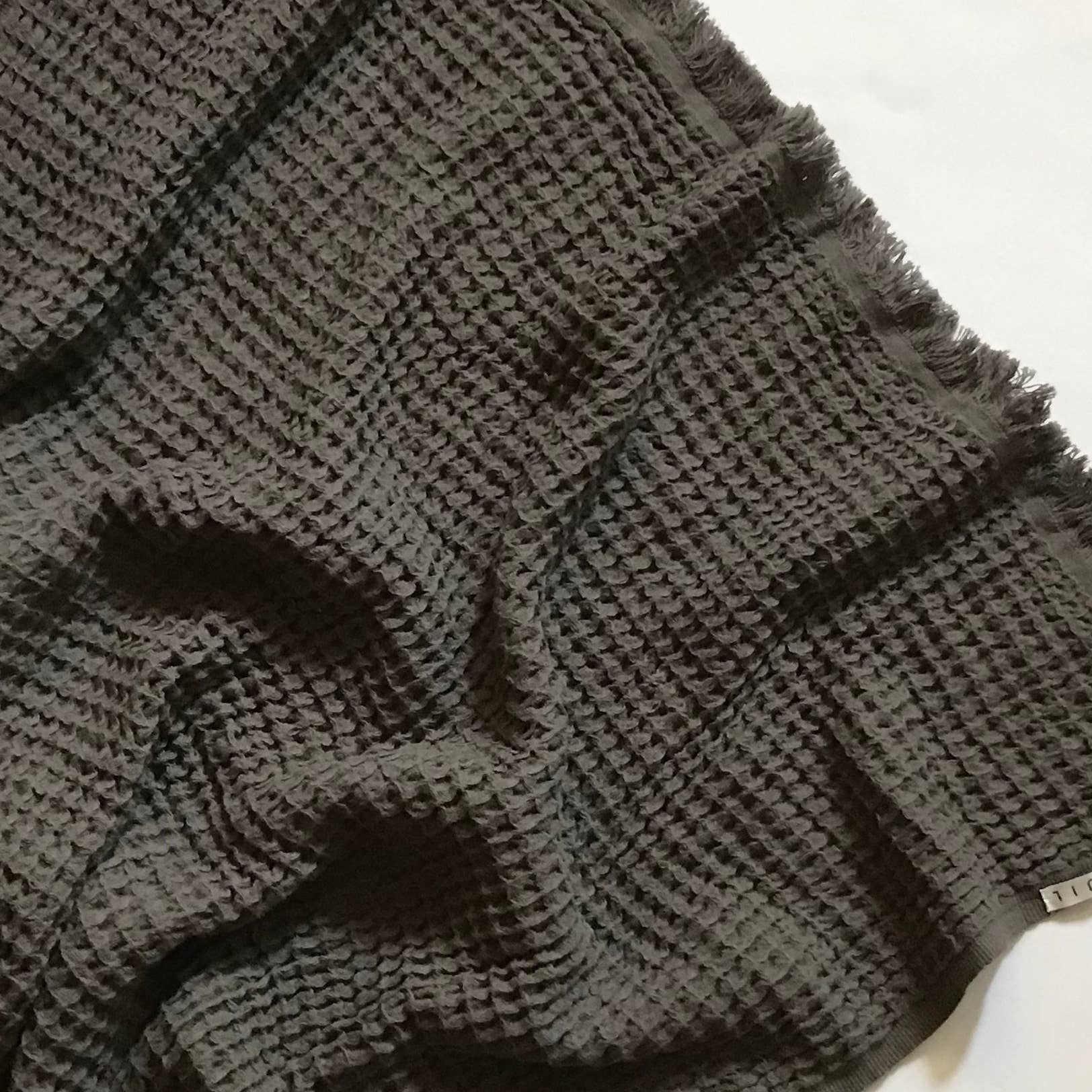 Waffle Cotton Bath Towel - Charcoal