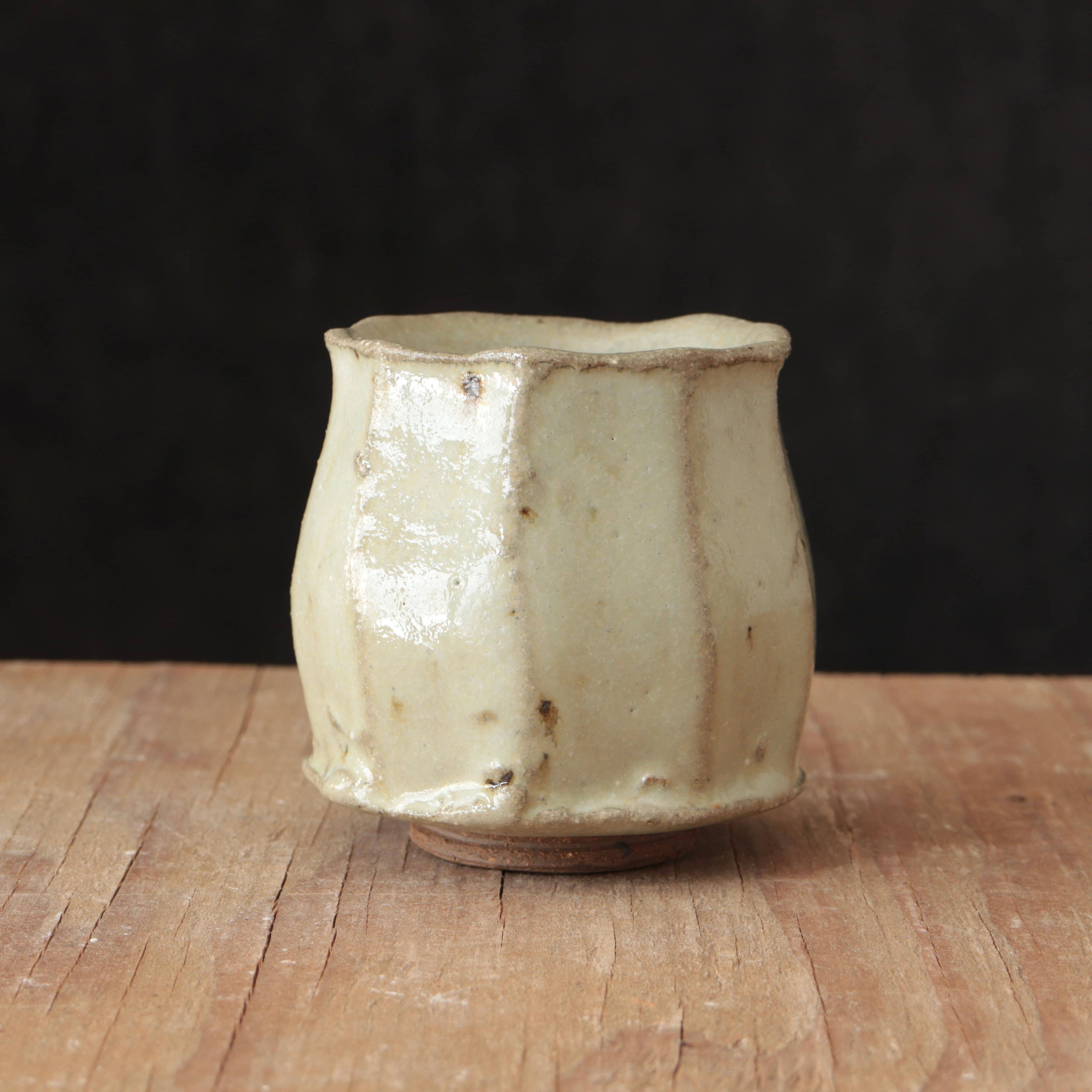 Wild Clay and Teacup with White Ash Glaze