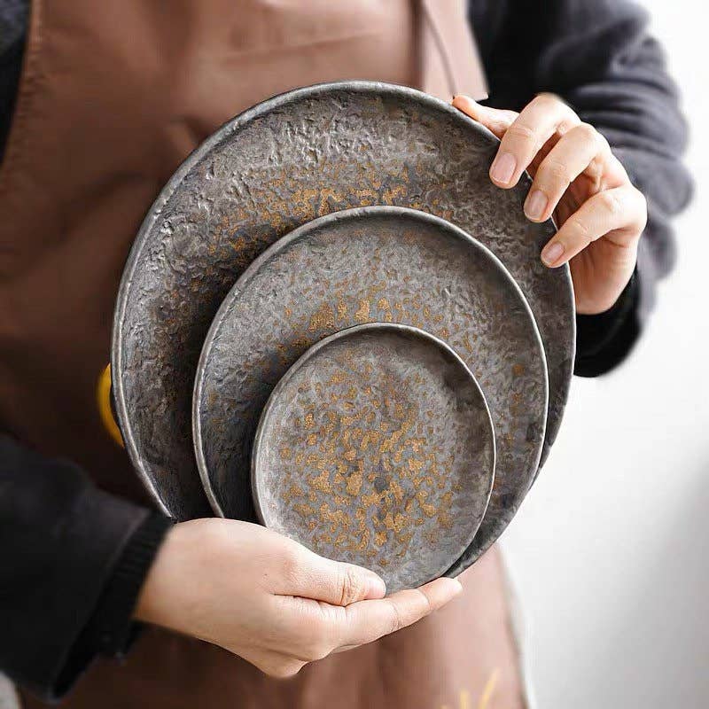Metallic Glaze Ceramic Plate