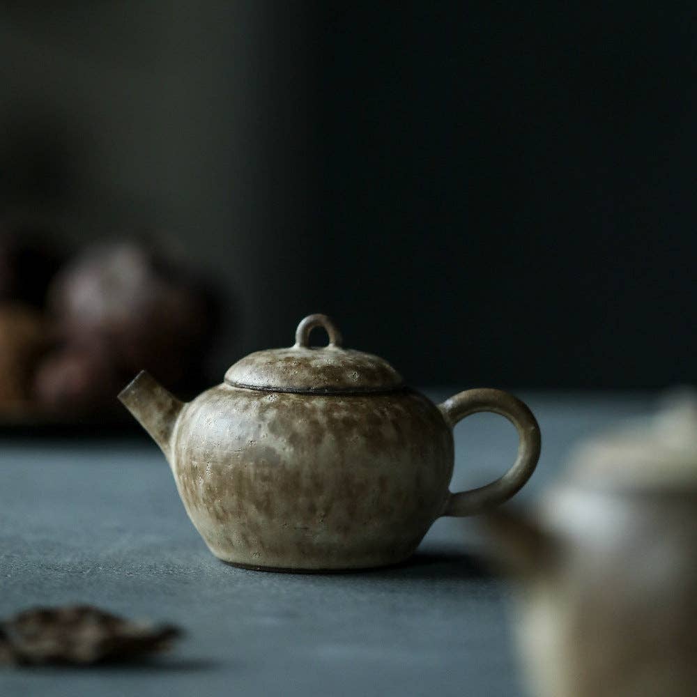 Wood-fired White Paint Teapot