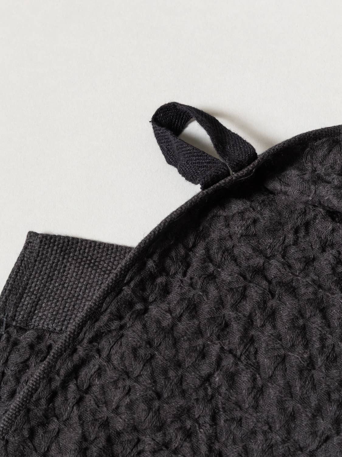 Lattice Linen Towel, Charcoal