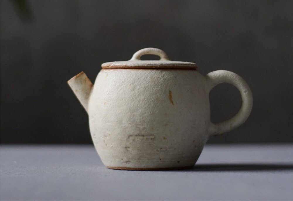 Pulverised White Teapot