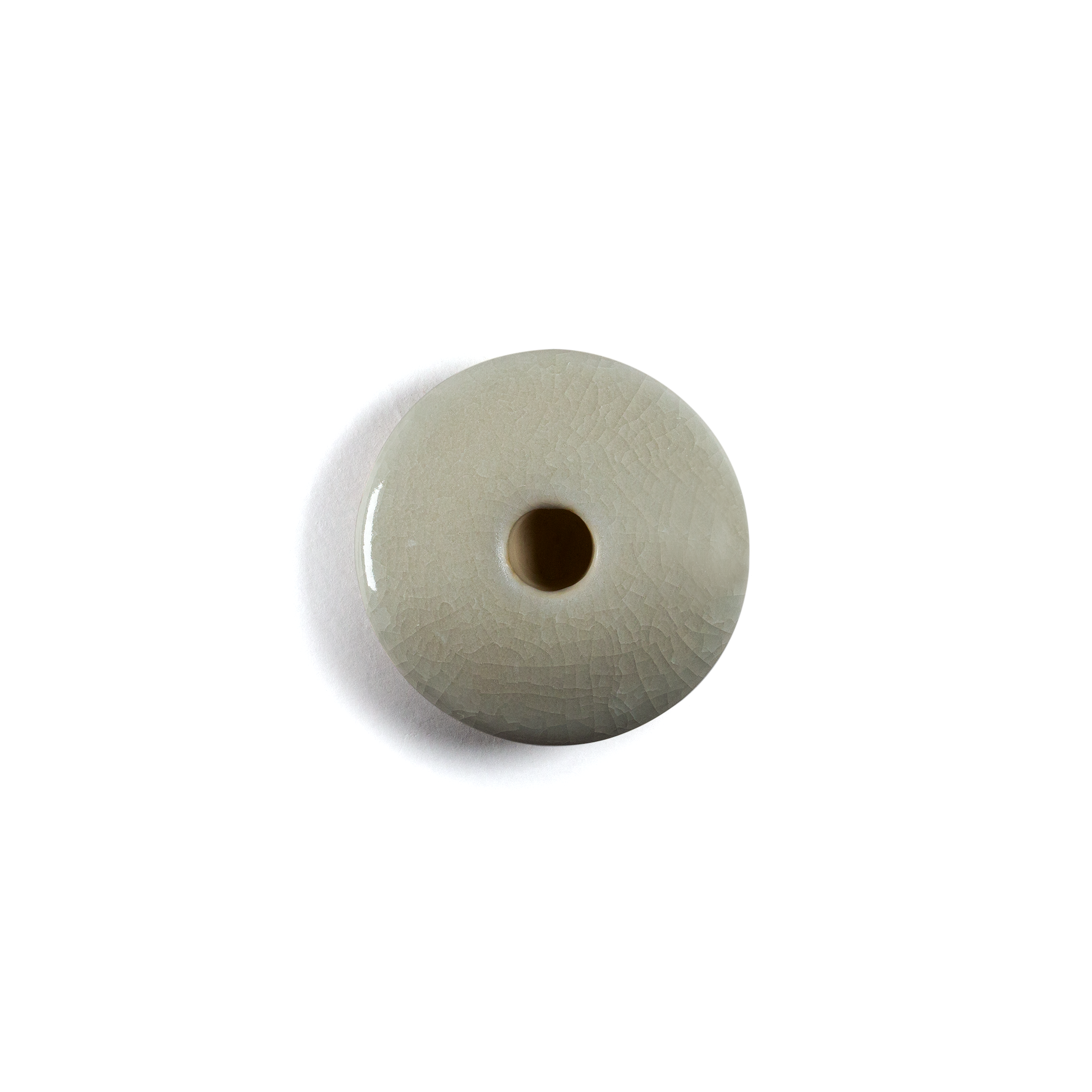Disk Ceramic Candle Holder in Quartz