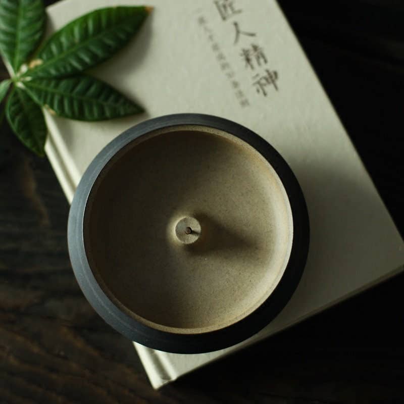 Handmade Ceramic Black Incense Holder