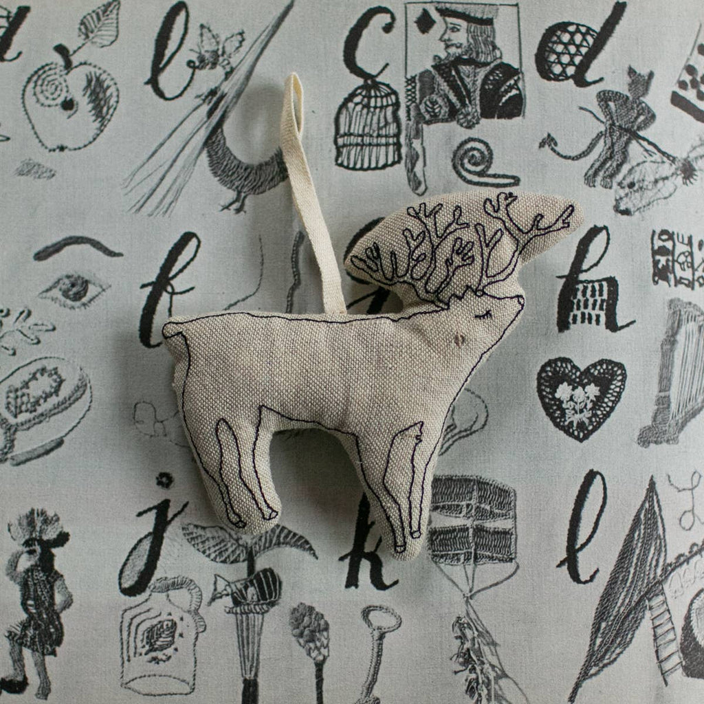 Woodland Deer, Lavender Filled, Embroidered Ornament